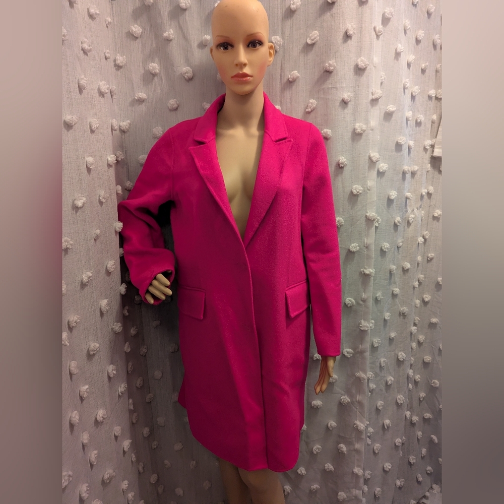 NWT BCBG MAXAZRIA FUCHSIA 2 Button COAT Sz M E6